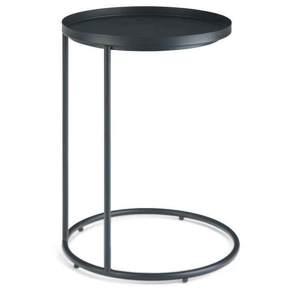 WYNDENHALL Lipton Industrial 18 inch Wide Metal Accent Side Table in Black, Fully Assembled - 18