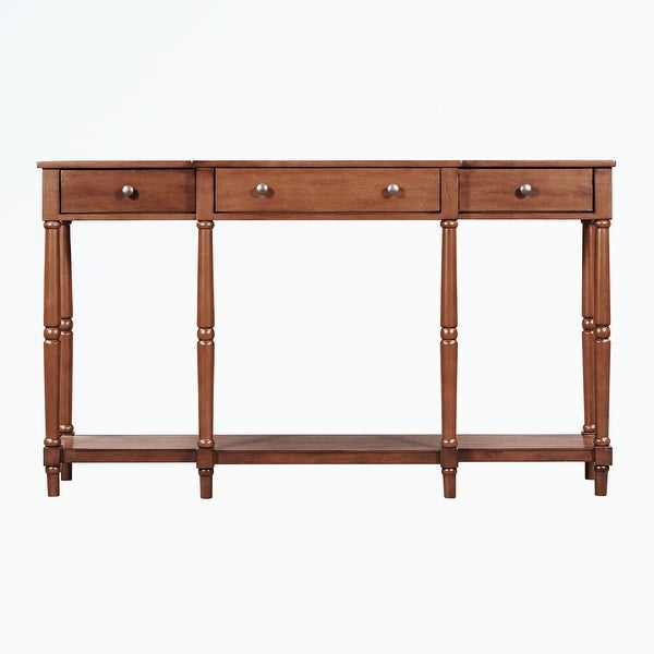 Solid Wood Console Table, with Storage Shelf and Drawer
