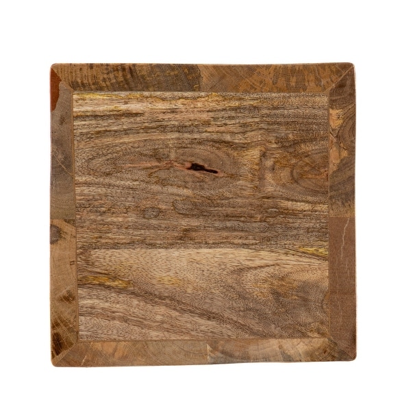 SEI Furniture Trammel Square Side Table, Natural/Brass