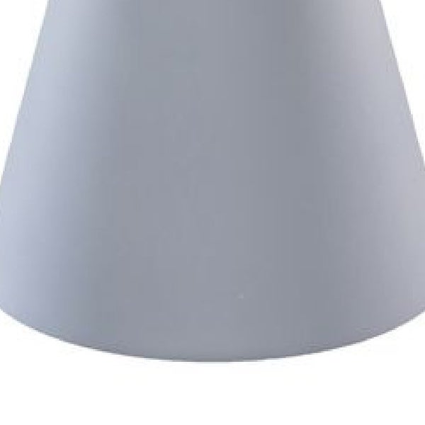 22 Inch Outdoor, Aluminum Side Table with Cone Shaped Base, White