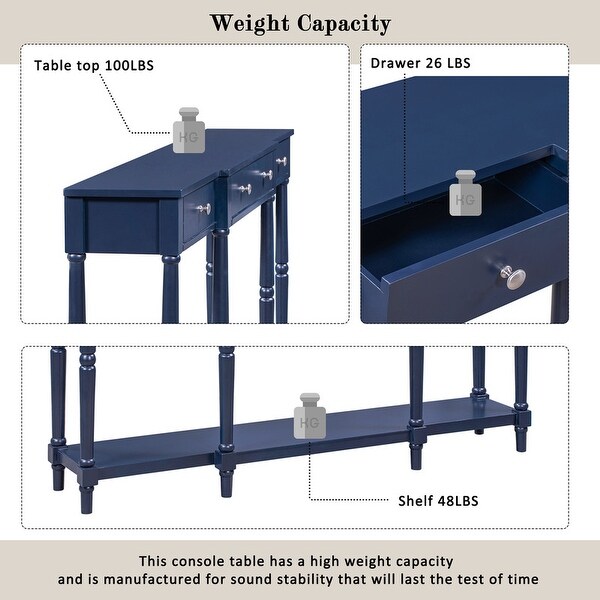 Console Table,Classic Entryway Table with Storage Shelf and Drawer