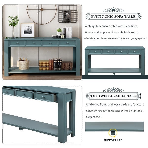 Console Table for Entryway Sofa Table with Drawers and Bottom Shelf
