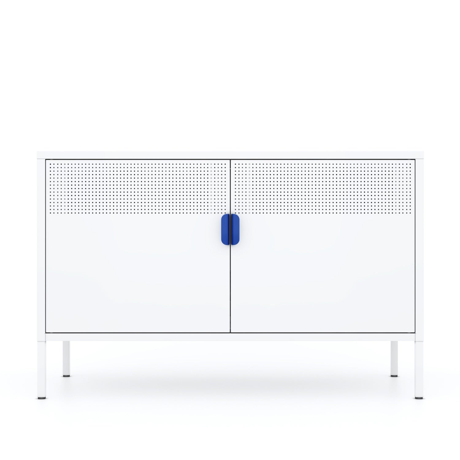 Metal Storage Locker Cabinet, Adjustable Shelves Free Standing Ventilated Sideboard Steel Cabinets