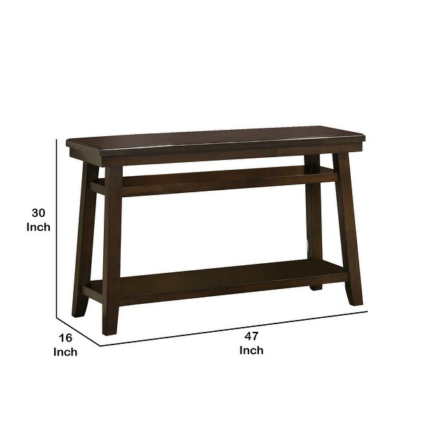 Wooden Console Table with One Open Shelf, Brown