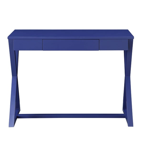 Nalo Console Table in Black Finish with Rectangular Table Top and X Shape Wooden Base for Entryway, Living Room