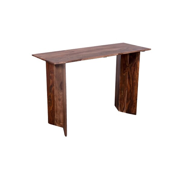 Porter Designs Cambria Transitional Solid Sheesham Wood Console Table, Brown