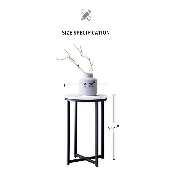 Side Table,End Table,Black and White