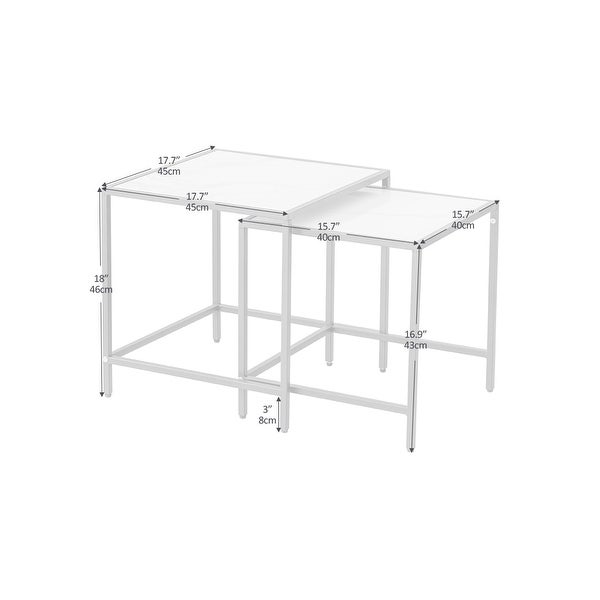 Nesting End/Side Table(2-Piece Set), Anti Scratch and Stain Resistant, Anti Rust