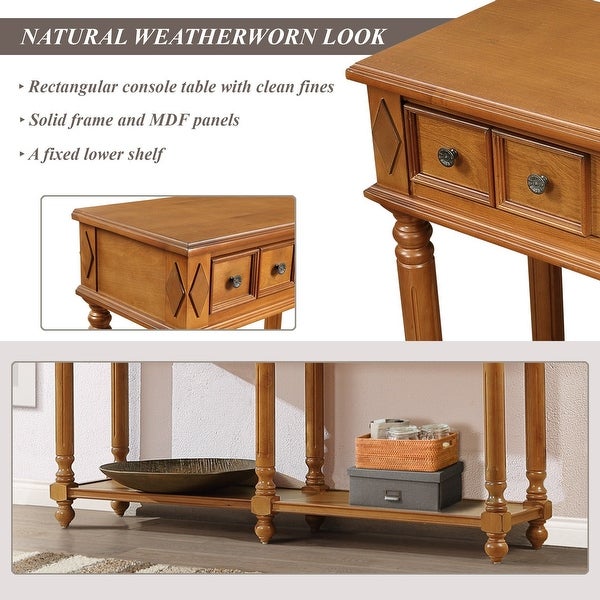 Retro Console Table Entryway Table, 58