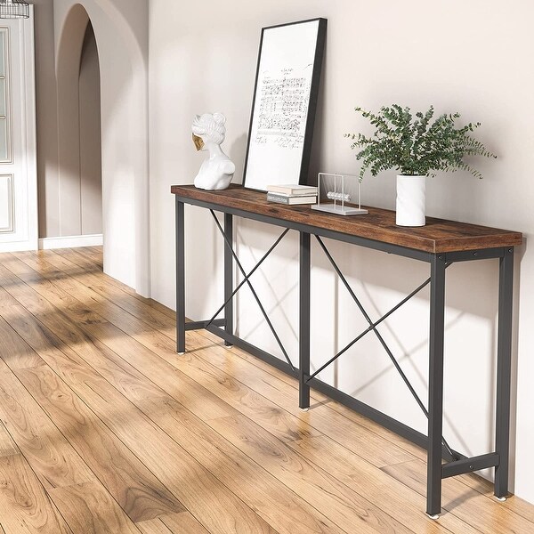 Narrow Entryway Table,Long Console Table,70.9 Inches Narrow Sofa Table,Rustic Wood Hallway Table for Entryway