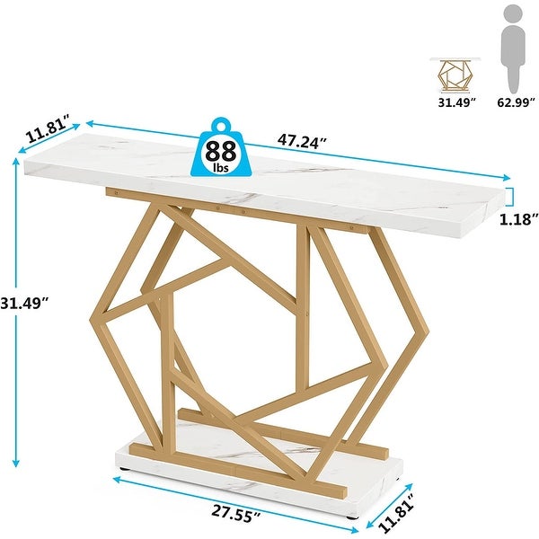 Modern Entry Console Table, 47 Inch Gold Sofa Table