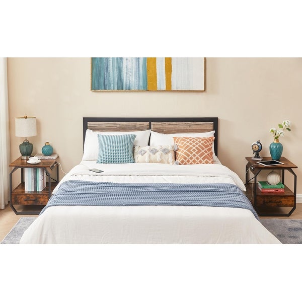 End Table/Side Table with Charging Station,Nightstand with 1 drawer