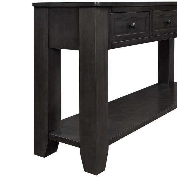 55'' Modern Console Table Sofa Table for Living Room, End Table Study Table with 3 Drawers and 1 Shelf for Hallway, Entryway