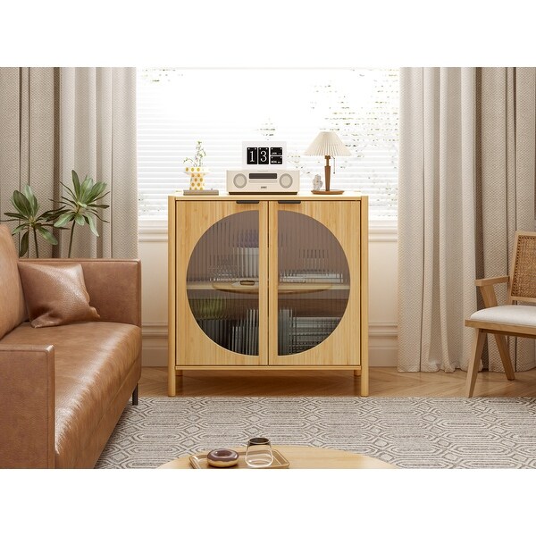 Bamboo 2 door cabinet, Buffet Sideboard Storage Cabinet, Buffet Server Console Table