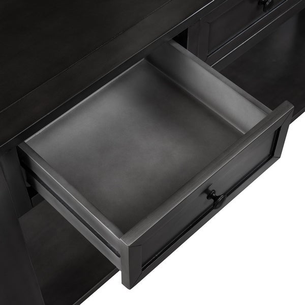 55'' Modern Console Table Sofa Table for Living Room, End Table Study Table with 3 Drawers and 1 Shelf for Hallway, Entryway