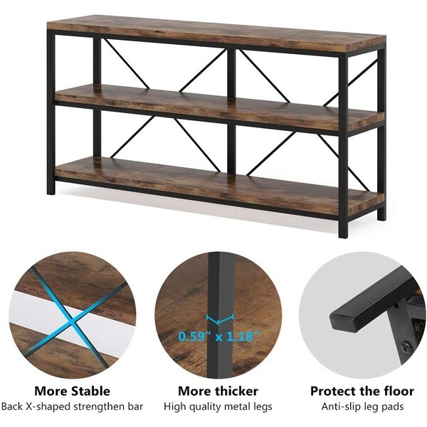 Sofa Table, 3 Tiers Console Table TV Stand with Storage Shelves