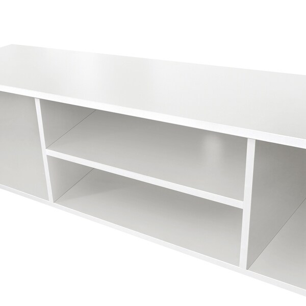 TV Stand Media Console Entertainment Center Table, 2 Storage Cabinet with Open Shelves for 70