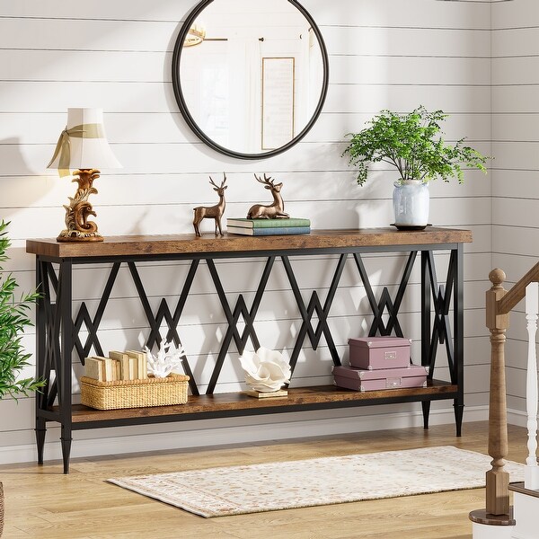 70.9 Inche Long Console Sofa Table Living Room,Entryway Hallway Accent Tables with Stylish Metal Frame