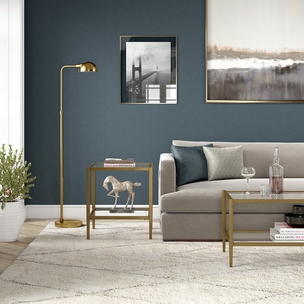 Hera 20'' Wide Square Side Table with Clear Shelf
