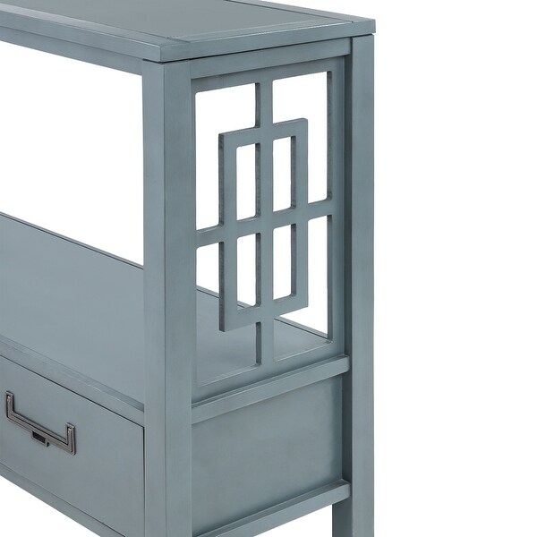 Wood Console Table With 2 Bottom Drawers,Narrow Entrance Table