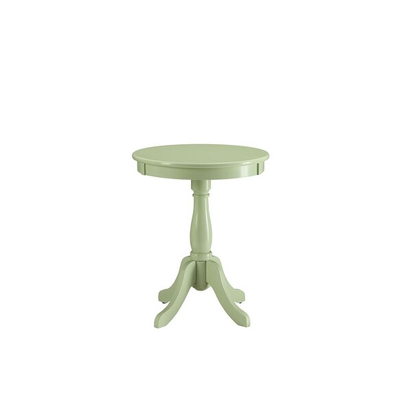 Alger Side Table, Wooden Turned Pedestal with 4 Solid Wood Legs