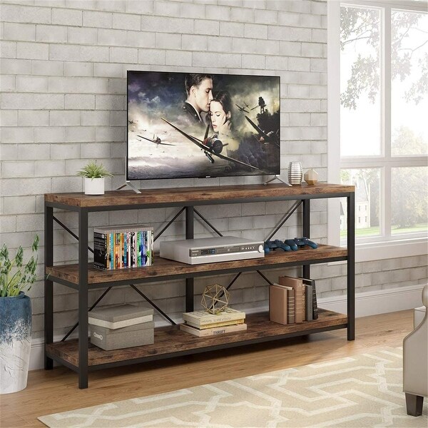 Sofa Table, 3 Tiers Console Table TV Stand with Storage Shelves