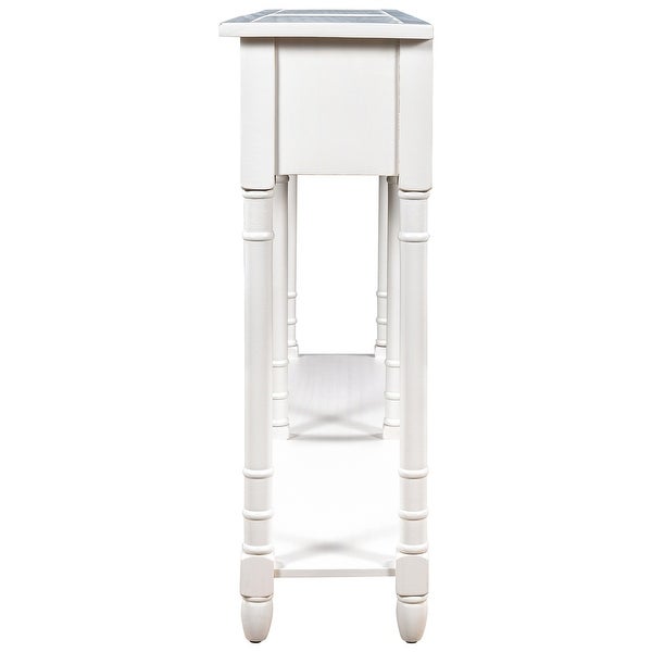 Console Table Sofa Table with Two Storage Drawers and Bottom Shelf for Living Room, Entryway