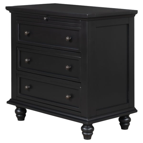 3 Drawer Storage Wood Cabinet, End Table with Pull out Tray for Entryway, Kitchen, Living Room