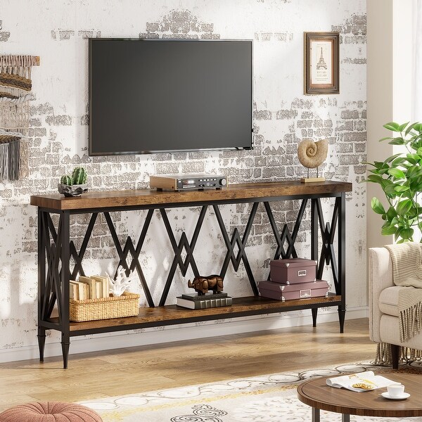 70.9 Inche Long Console Sofa Table Living Room,Entryway Hallway Accent Tables with Stylish Metal Frame