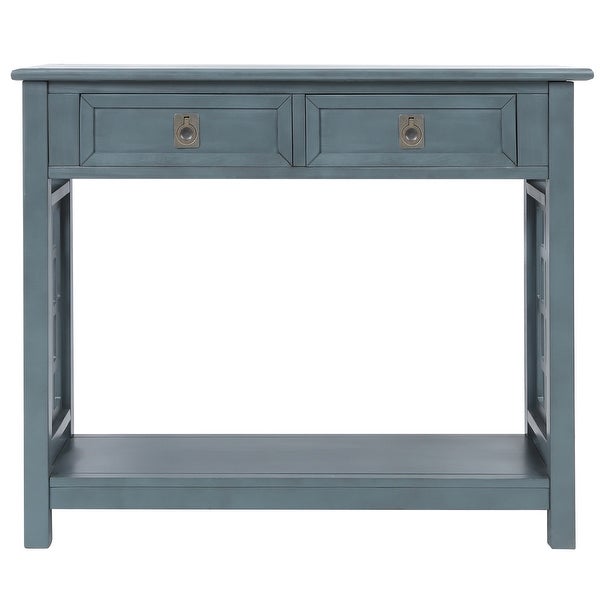 Console Table with Shelf and 2 Drawers, Entryway Accent Sofa Table
