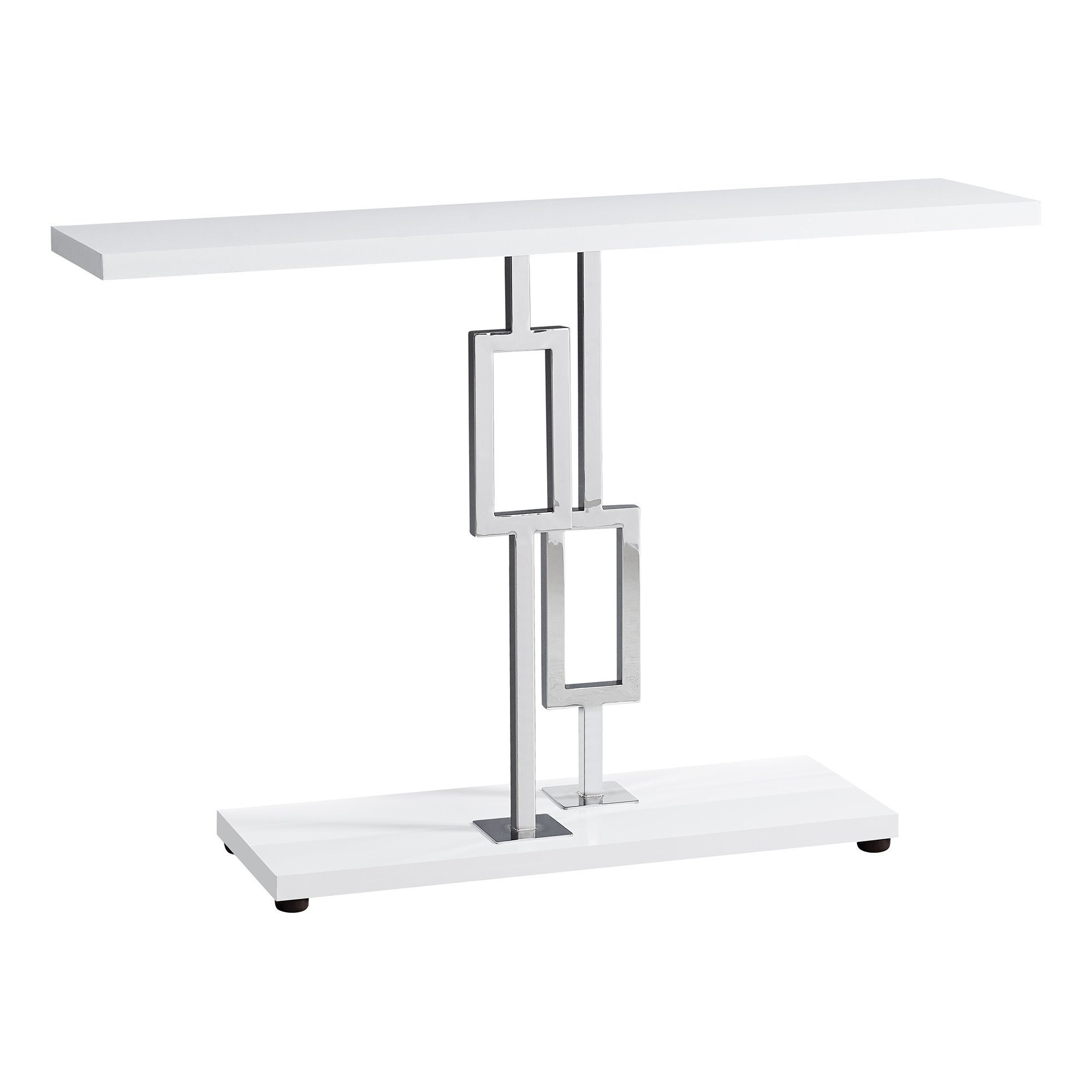Accent Table, Console, Entryway, Narrow, Sofa, Living Room, Bedroom, Metal, Laminate, Glossy Chrome, Contemporary, Modern