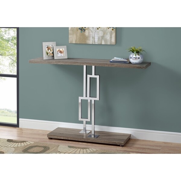 Accent Table, Console, Entryway, Narrow, Sofa, Living Room, Bedroom, Metal, Laminate, Glossy Chrome, Contemporary, Modern