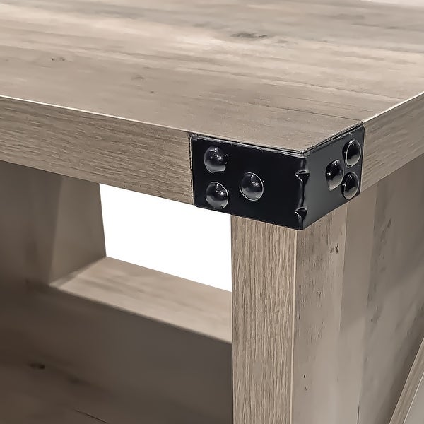 2-Tier Coffee Table with Shelf, ,Sofa Center Table, Wood Coffee Table for Living Room