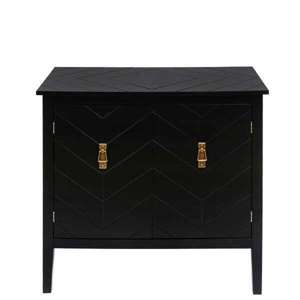 2 Door Wooden Cabinets, Black Wood Cabinet Vintage Style Sideboard for Living Room Dining Room Office