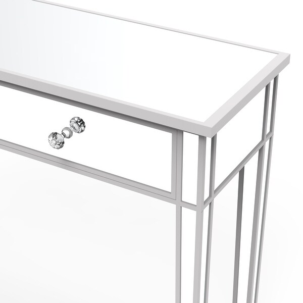 Mirrored Console Table Entry Table with 2 Drawers, Accent Sofa Table for Living Room