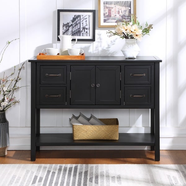 43'' Modern Console Table Simple Exquisite Sofa Table with 4 Drawers , 1 Cabinet and 1 Shelf for Living Room Kitchen Dining Room