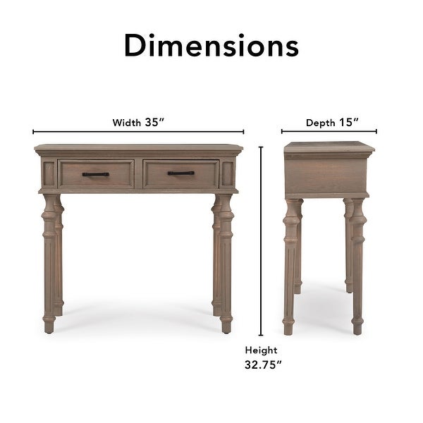 Finch Cassatt 2 Drawer Console Table, Gray