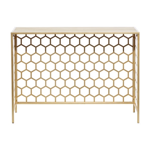 Gold Iron Contemporary Console Table 30 x 42 x 14 - 42 x 14 x 30