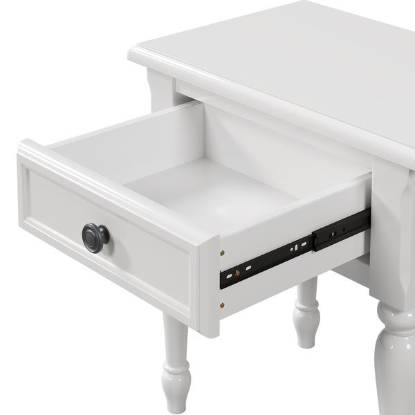Wood 1 Drawer Nightstand for Nursery, Kid's Room, Bedroom, White
