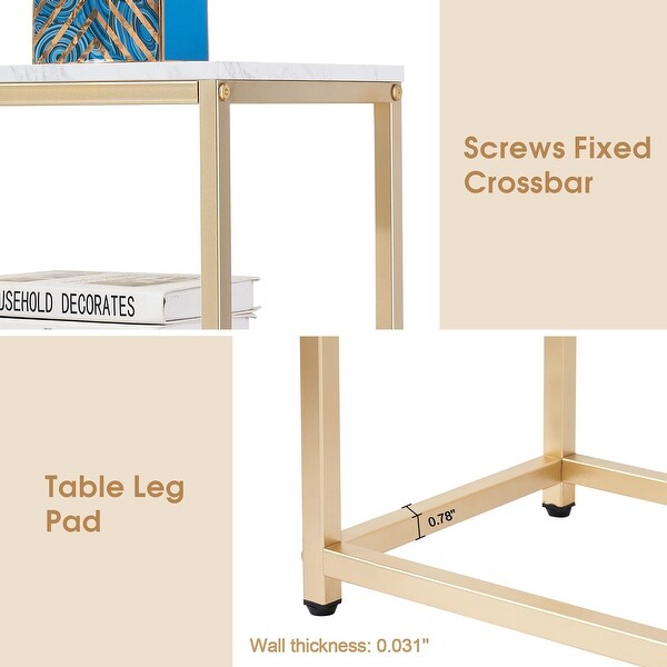 Mcombo Narrow Console Table, Sofa Table Small TV Entryway Table with Storage Shelf, Buffet Table for Hallway Living Room