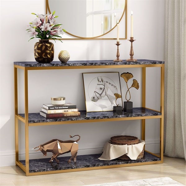 3-Tier Sofa Console Table, Vintage Entry Table