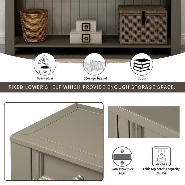 （Preferred Choice Furniture)Console Table for Entryway Hallway Sofa Table with 4 Storage Drawers and 1 Bottom Shelf - 64