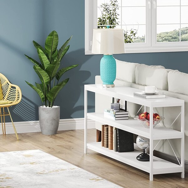 Sofa Table, 3 Tiers Console Table, Narrow Long Sofa Table