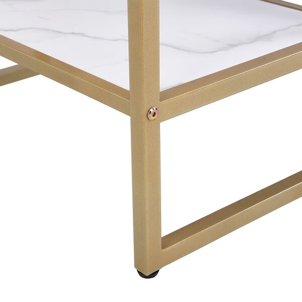 3-Tier Storage Side Table Modern Square End Table with Metal Frame Sofa Table for Couch, Bedroom, Living Room,Office