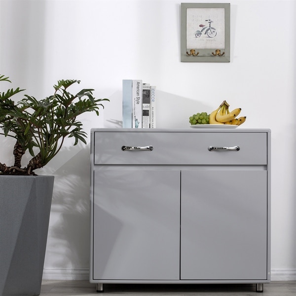 Two Doors Side Table-Grey,3 Times Painting Process,Simple design