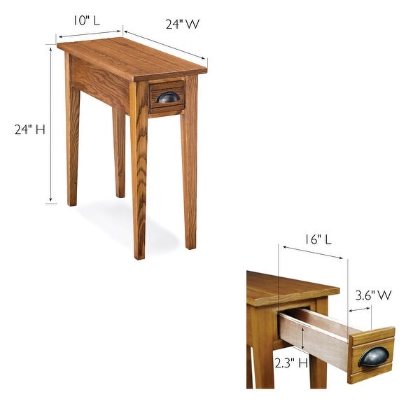 Leick Home 9010 One Drawer Bin Pull Narrow Side Table, Candleglow