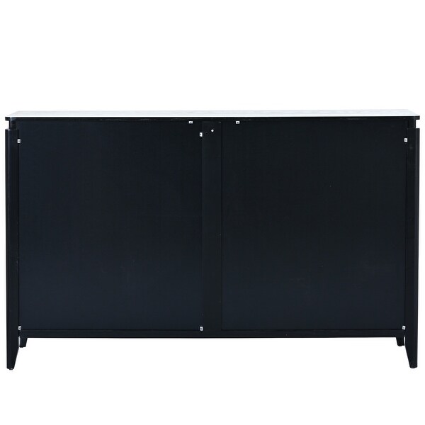 Sideboard with 2 Decorative Doors and Superb Spray Painting, Entryway Table with 2 Drawers and 4 shelves for Living room, Entryway