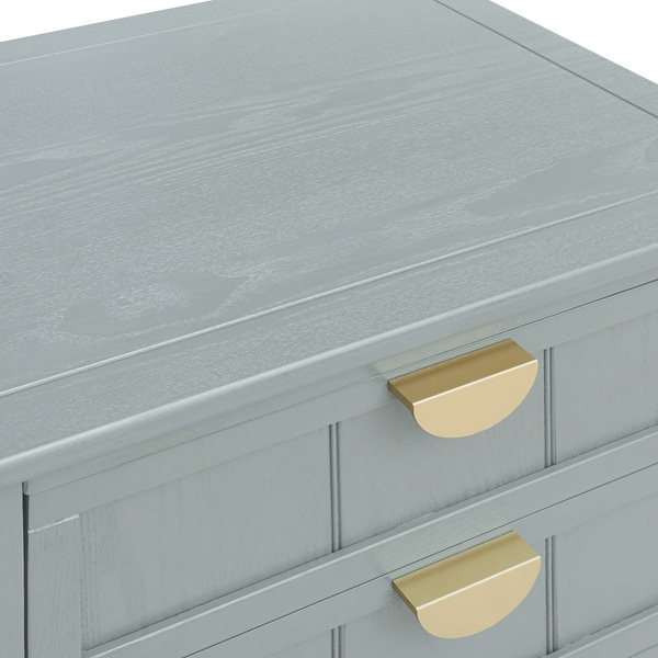 2-Drawer Side Table with Storage Shelf, Traditional End Table, Narrow Telephone Nightstand for Living Room, Bedroom
