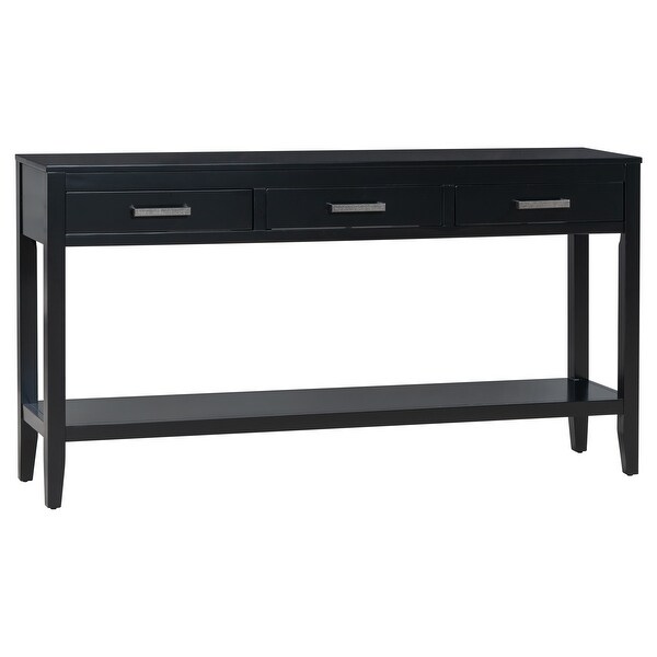 3-Drawer Console Table with 1 Shelf, Classic Entrance Storage Display Table for Entryway, Living Room, Hallway