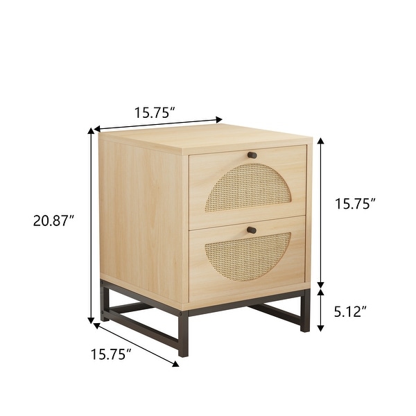 2 Drawer side table,Nightstand Bedroom Storage Drawer Table